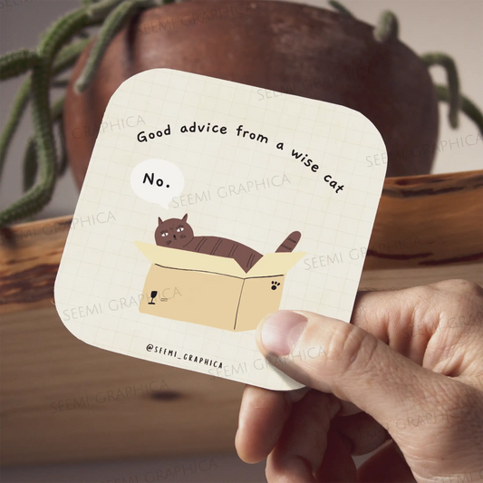 Good Advice From A Wise Cat Funny Magnet