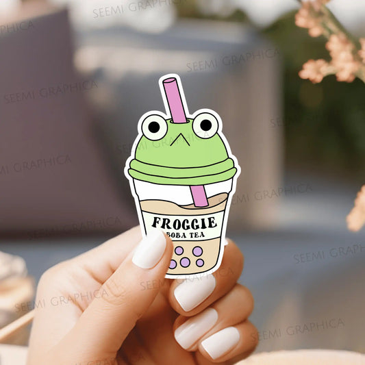 Froggie Boba Tea - Sticker