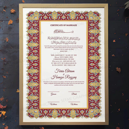 Zarafshan-Bliss Nikah Certificate