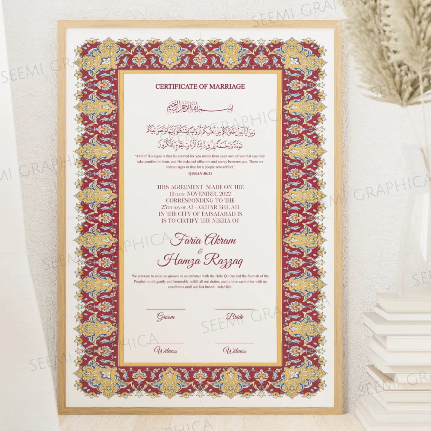 Zarafshan-Bliss Nikah Certificate