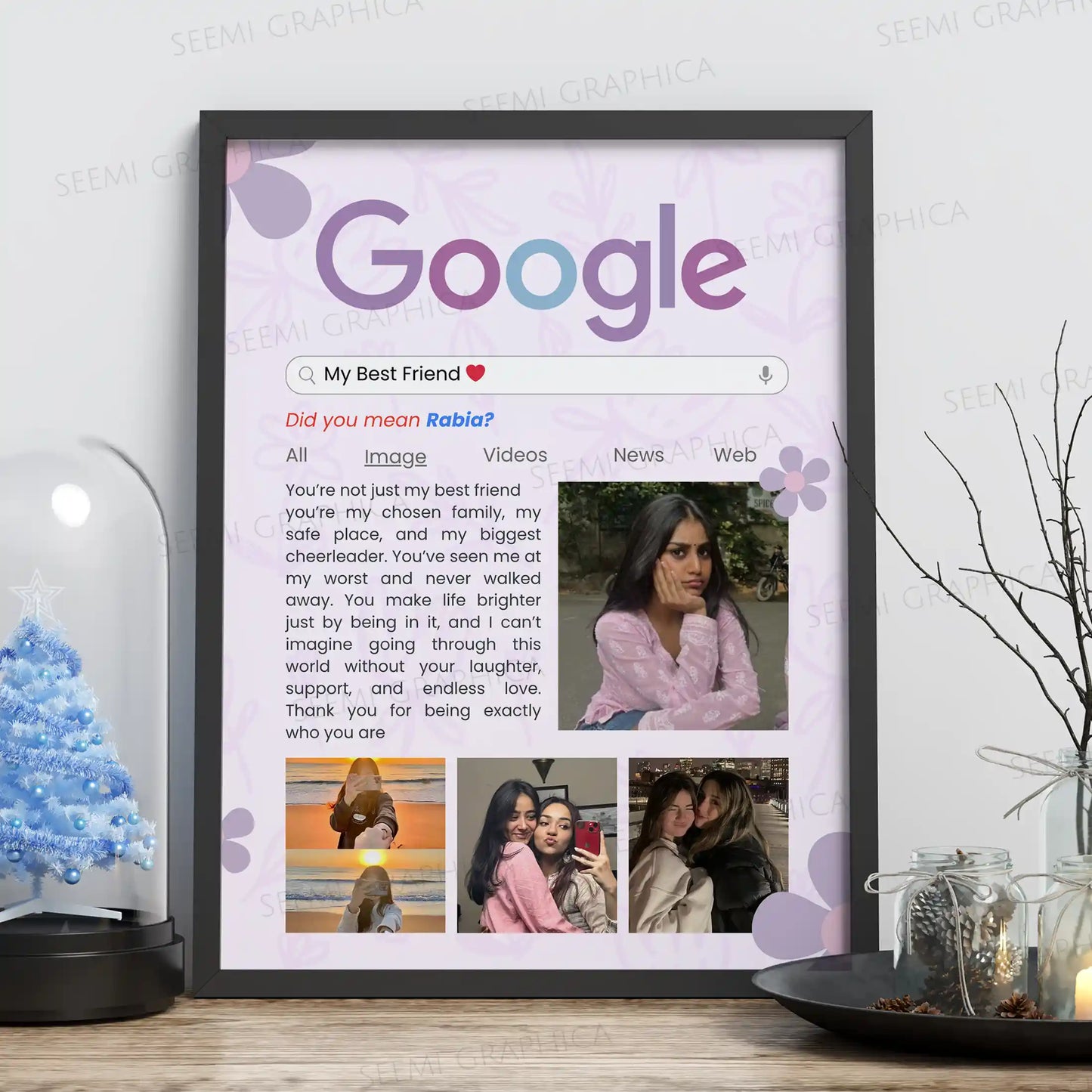 Google Frame Customizable – Best Friend Frame (Girl Edition)