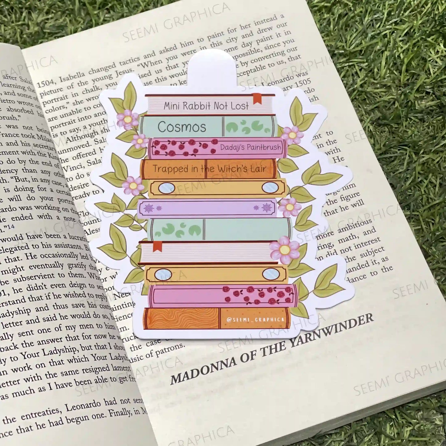 Floral Book Tracker Long Bookmark