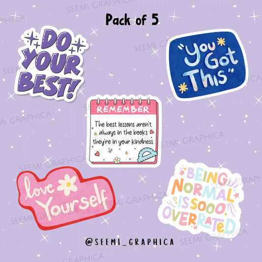 Motivational Quote - Pack of 5 Stickers