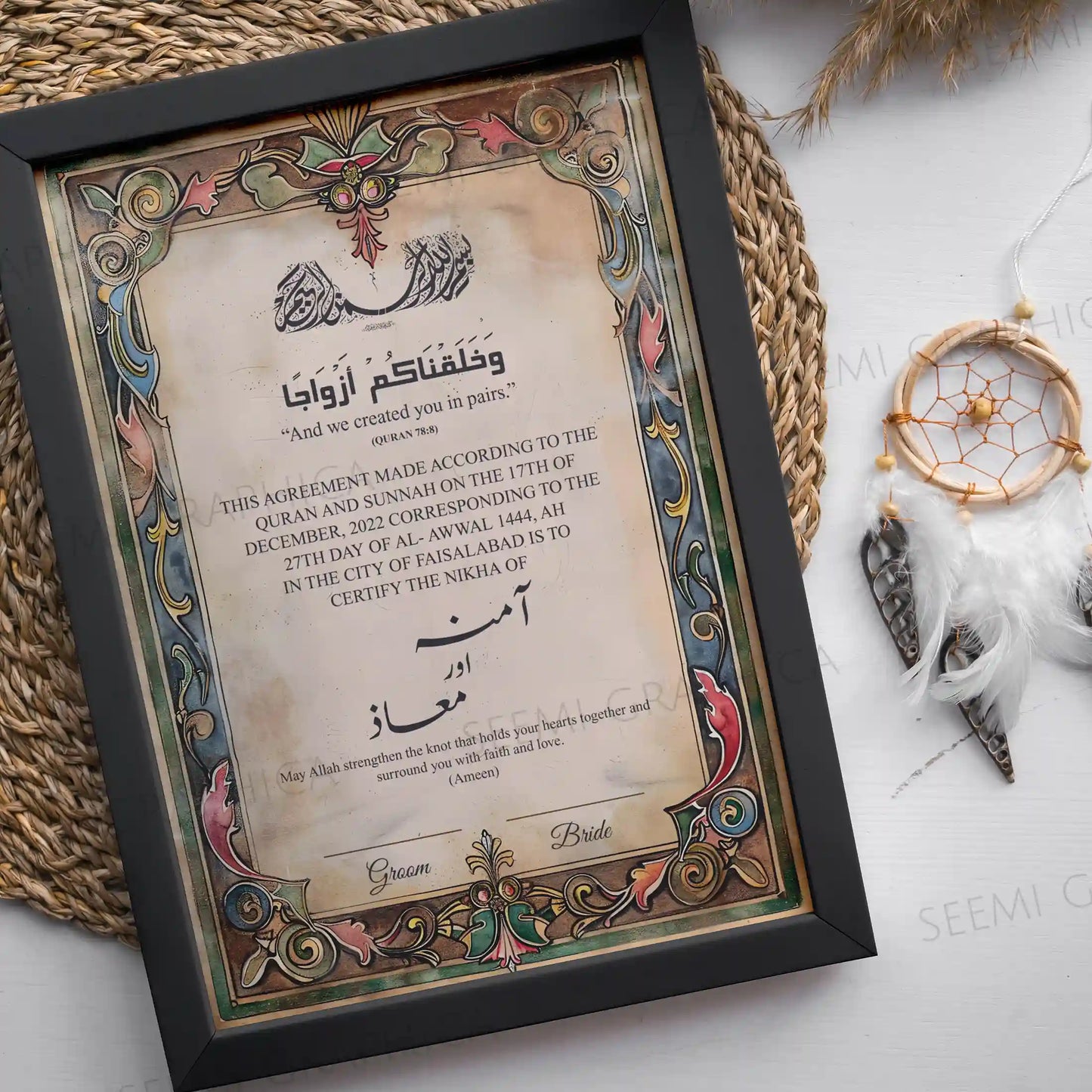 Rangoon-Signature Nikah Certificate