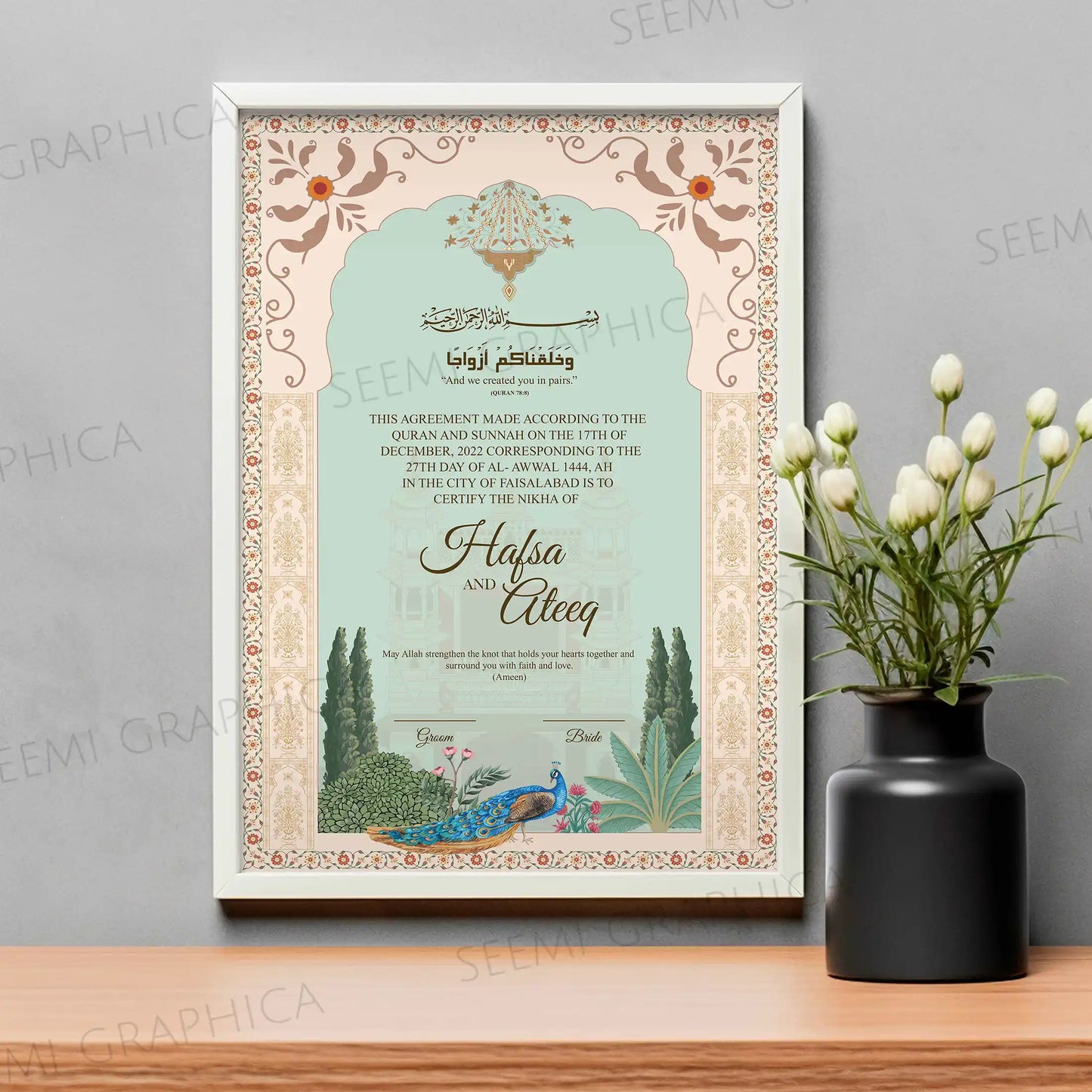 Morani-Royal Bliss Nikah Certificate