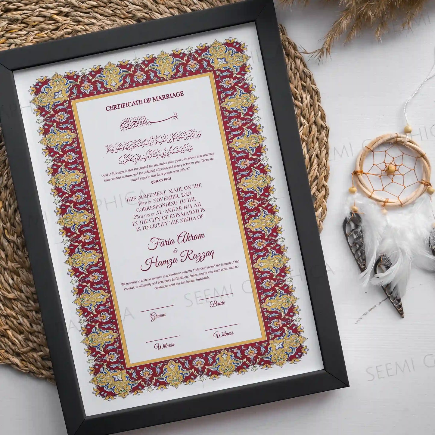 Zarafshan-Bliss Nikah Certificate