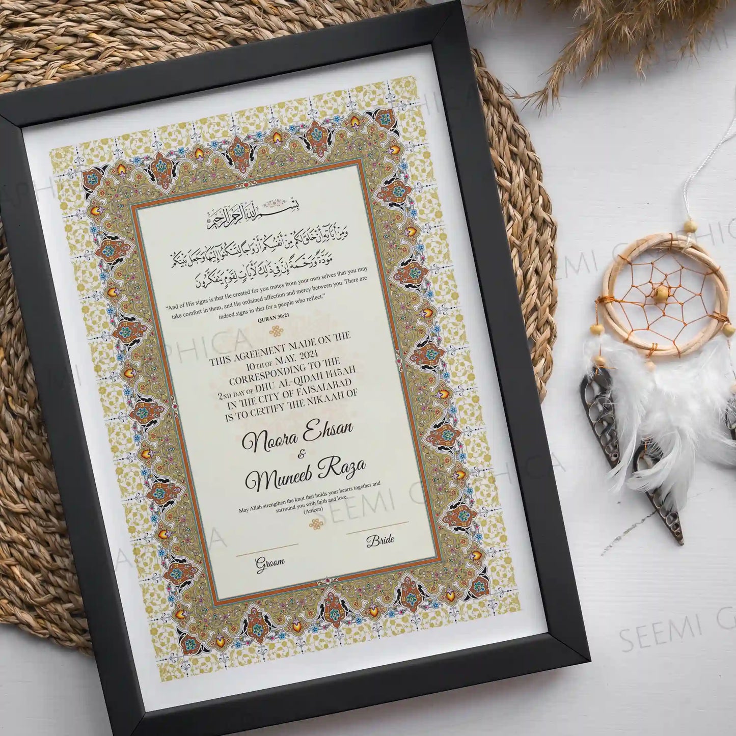 Zeenat-Signature Nikah Certificate