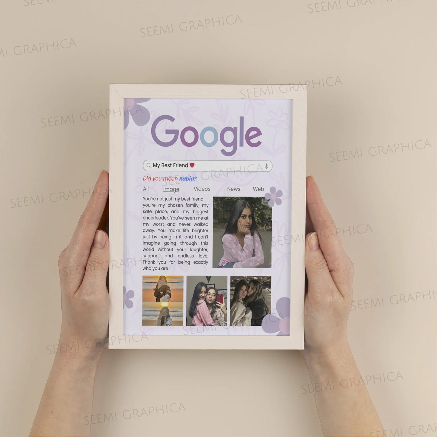 Google Frame Customizable – Best Friend Frame (Girl Edition)