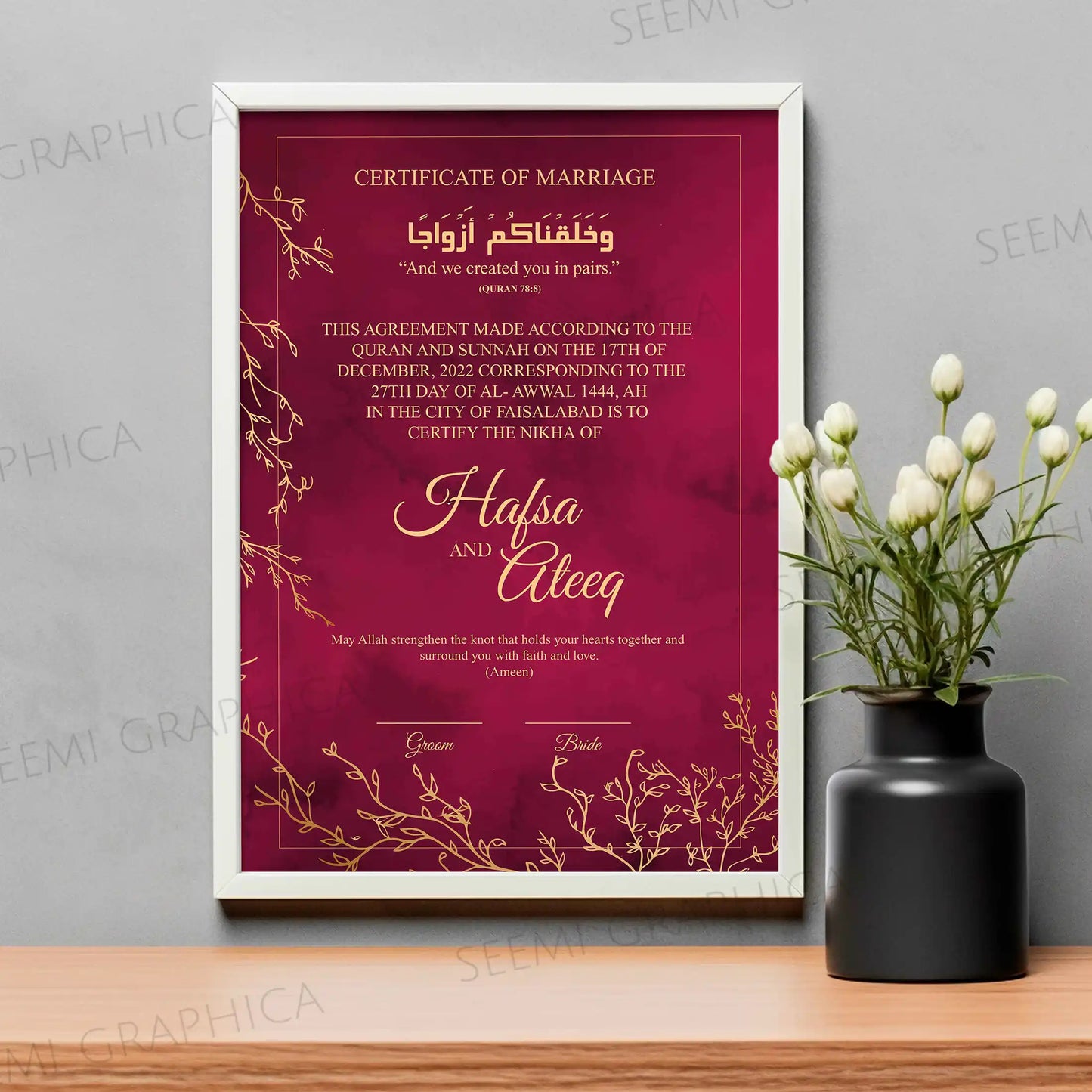 Laal Ishq-Signature Nikah Certificate