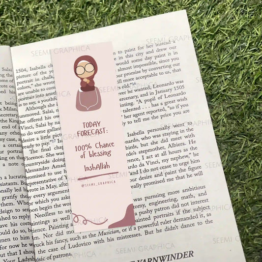 100% Chance of blessings Islamic Long Bookmark