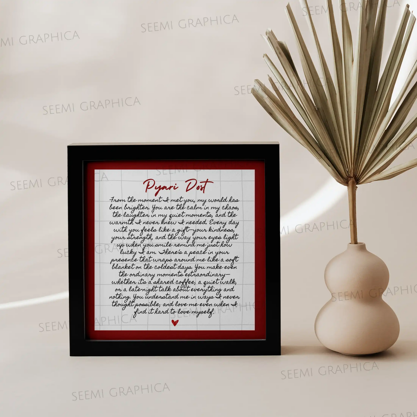 Letter Text Mini Frame