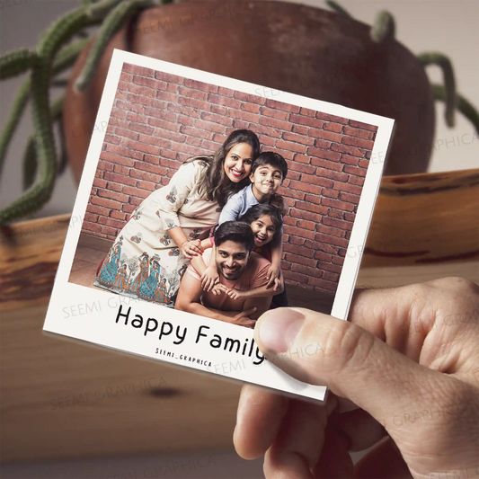 Square Polaroid Photo And Text Fridge Magnet