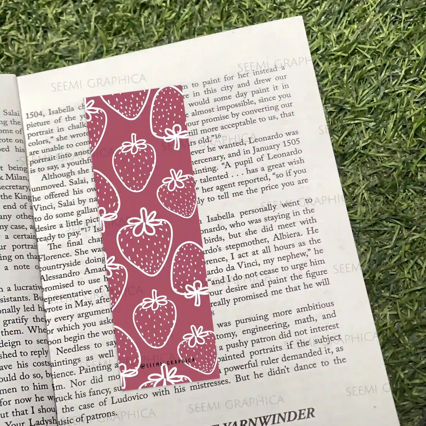 Berry Cute Strawberry Long Bookmark