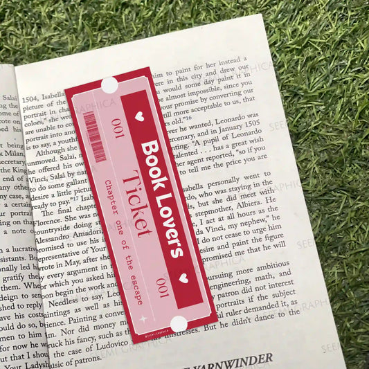 Book Lover Ticket Long Bookmark