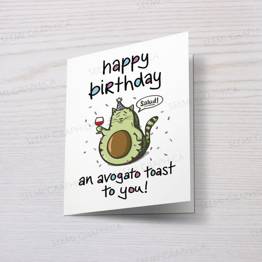 Happy Birthday An Avogato Toast To You Card