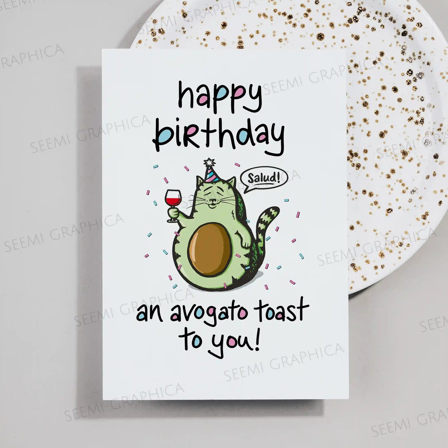 Happy Birthday An Avogato Toast To You Card