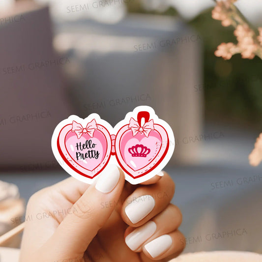 Hello Pretty Locket - Sticker