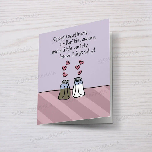 Cute Salt and Pepper Couple Card