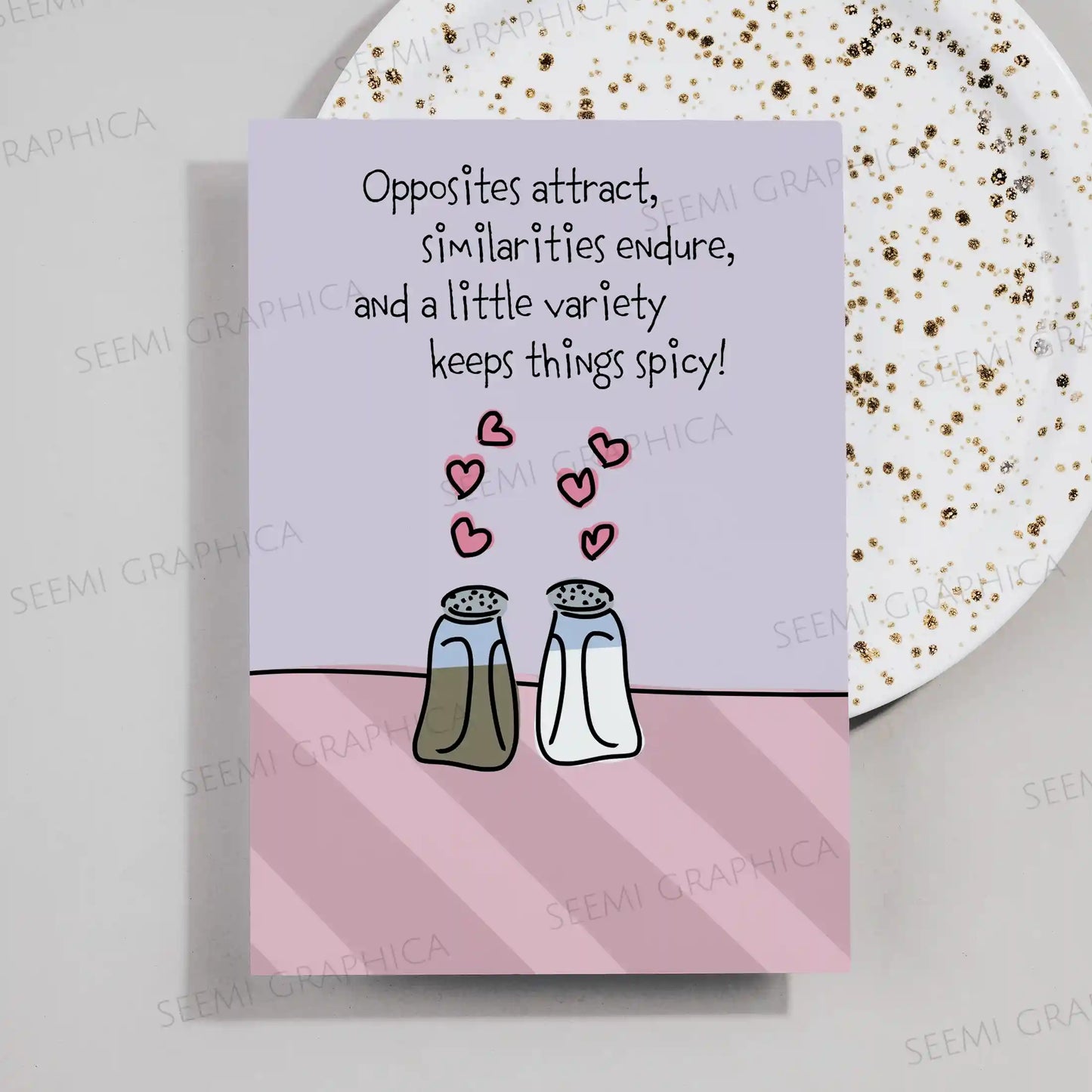 Cute Salt and Pepper Couple Card