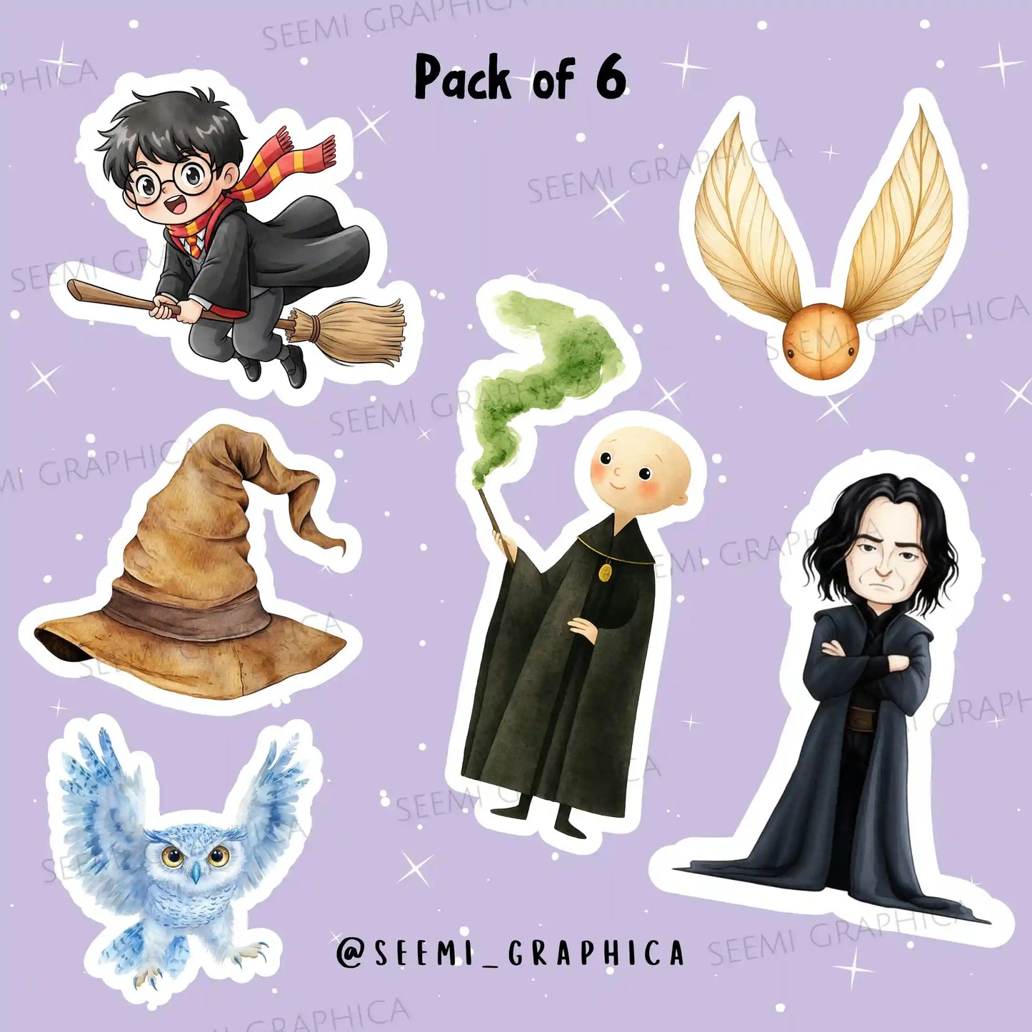 Harry Potter Theme - Pack of 6 Stickers