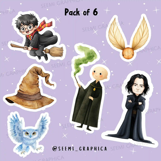 Harry Potter Theme - Pack of 6 Stickers