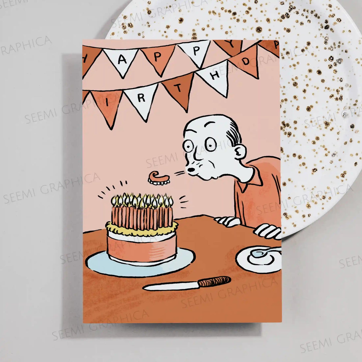 Over the Hill Birthday Card