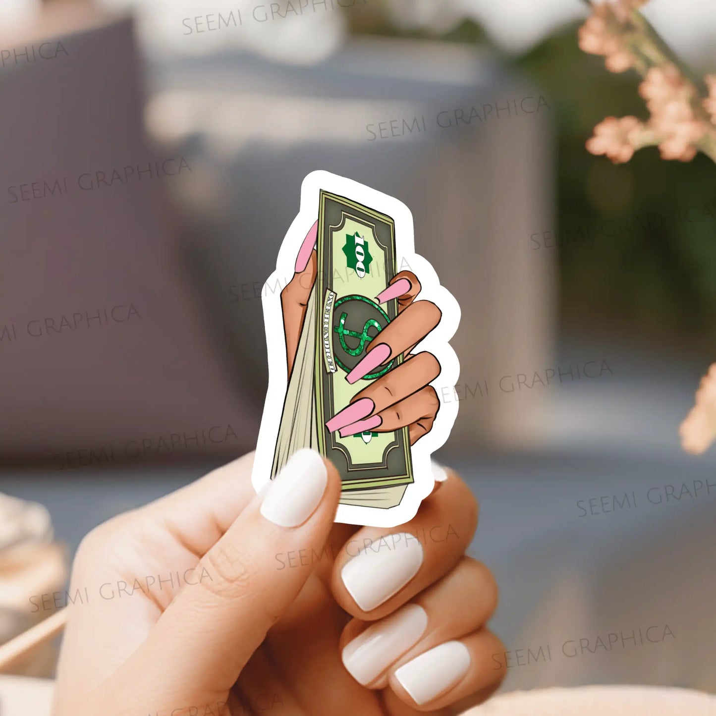 Boss Girl Green Cash Aesthetic - Sticker
