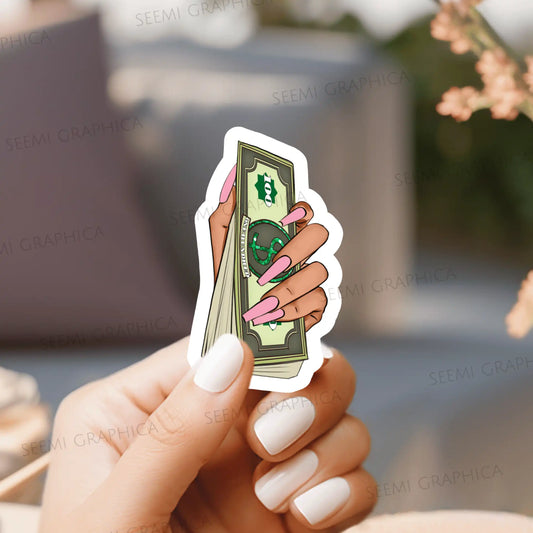 Boss Girl Green Cash Aesthetic - Sticker