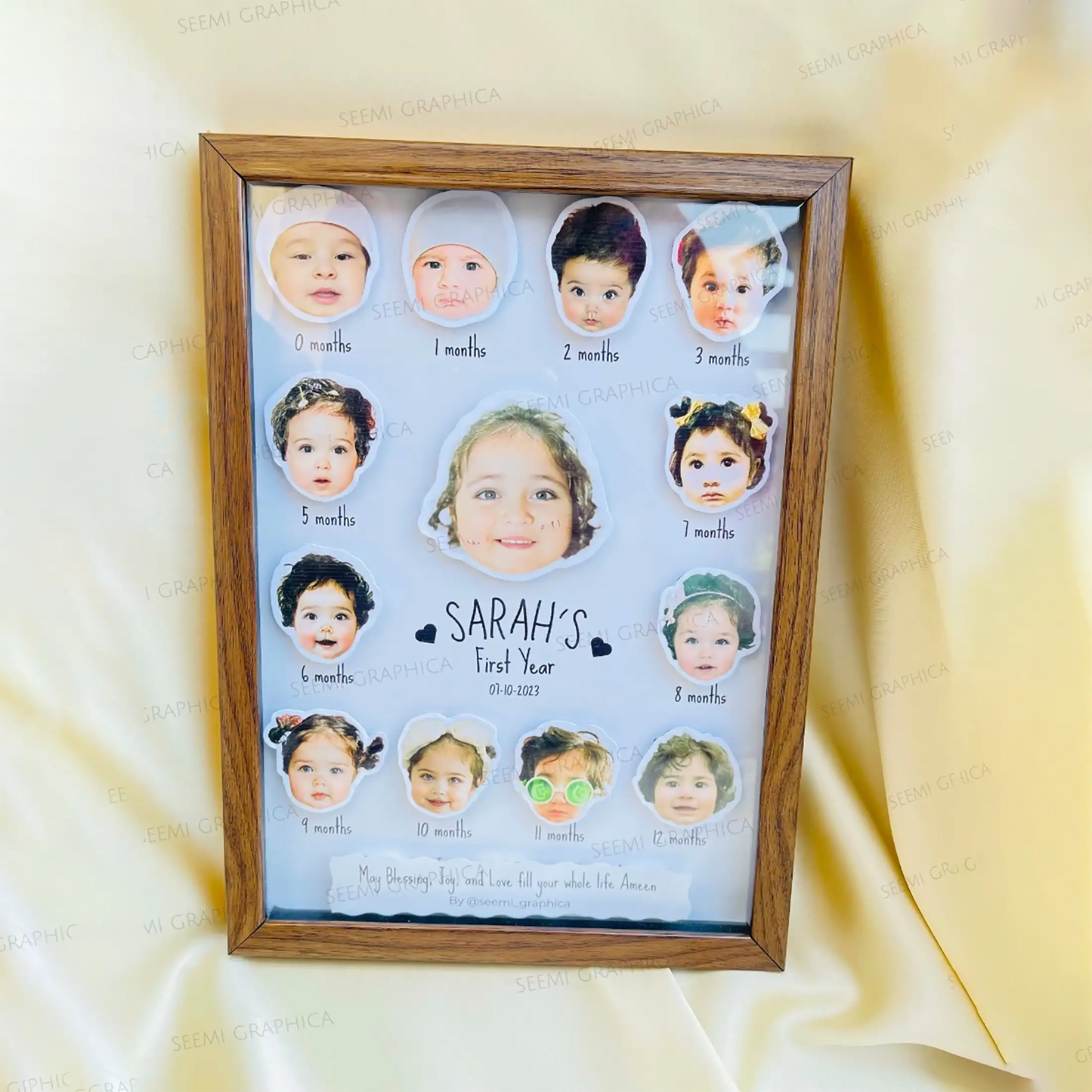 3D Embossed Baby Milestone Frame