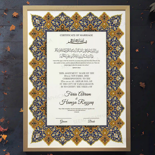 Harf-e-Wafa-Bliss Nikah Certificate