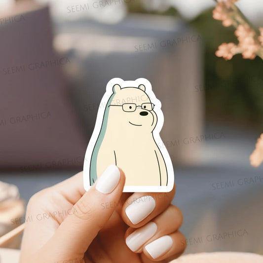Ice Bear with Glasses - Sticker