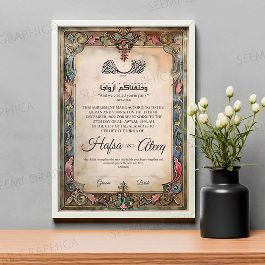 Rangoon-Signature Nikah Certificate