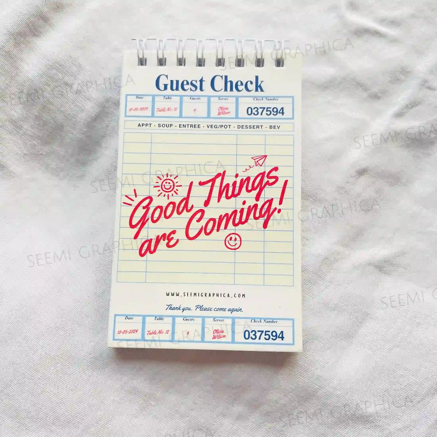Good Things Are Coming! - Guest Check Notepad