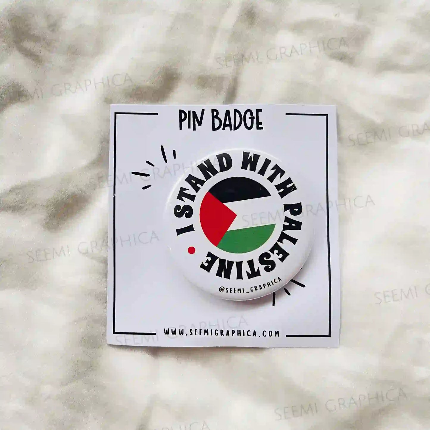 I Stand With Palestine - Pin Badge