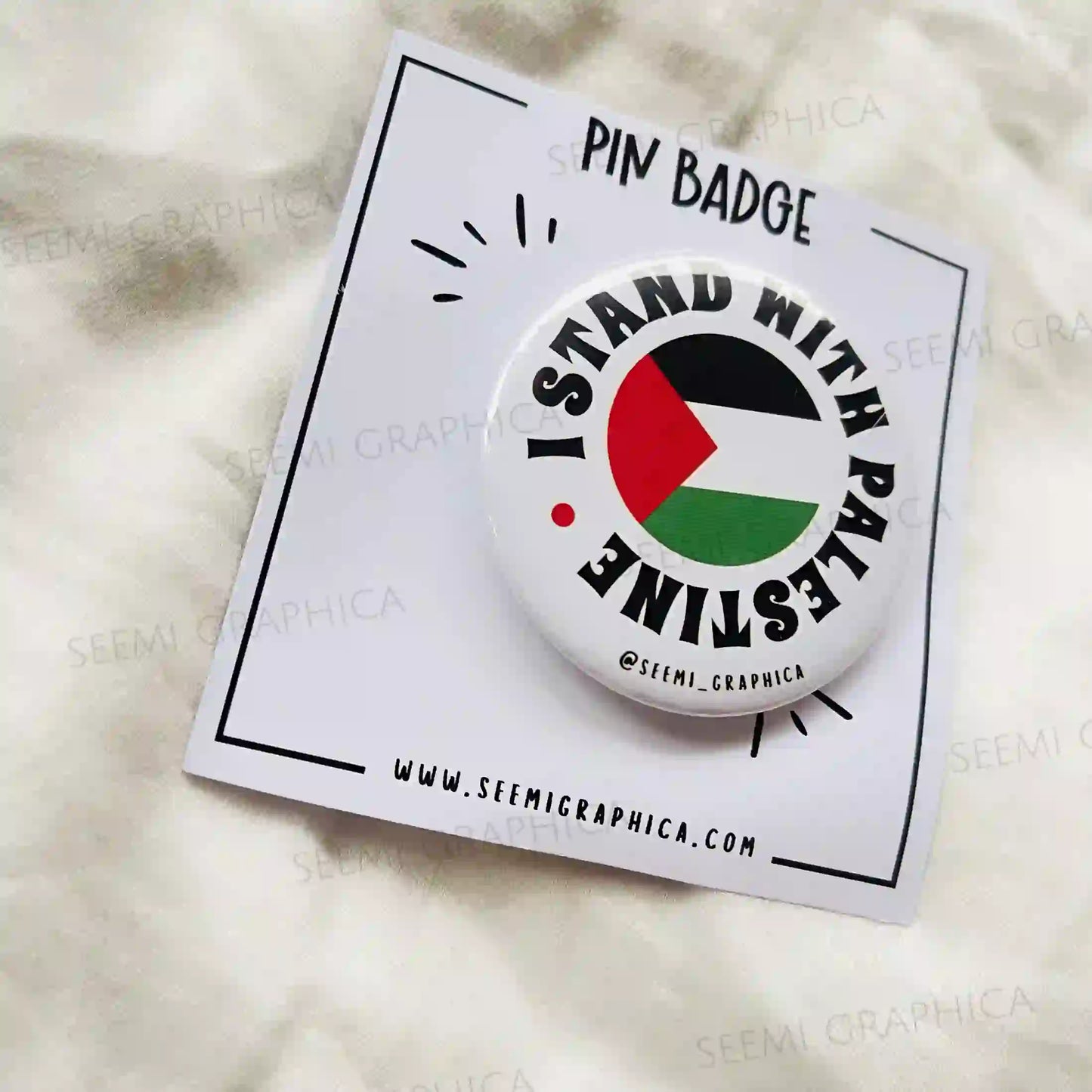 I Stand With Palestine - Pin Badge