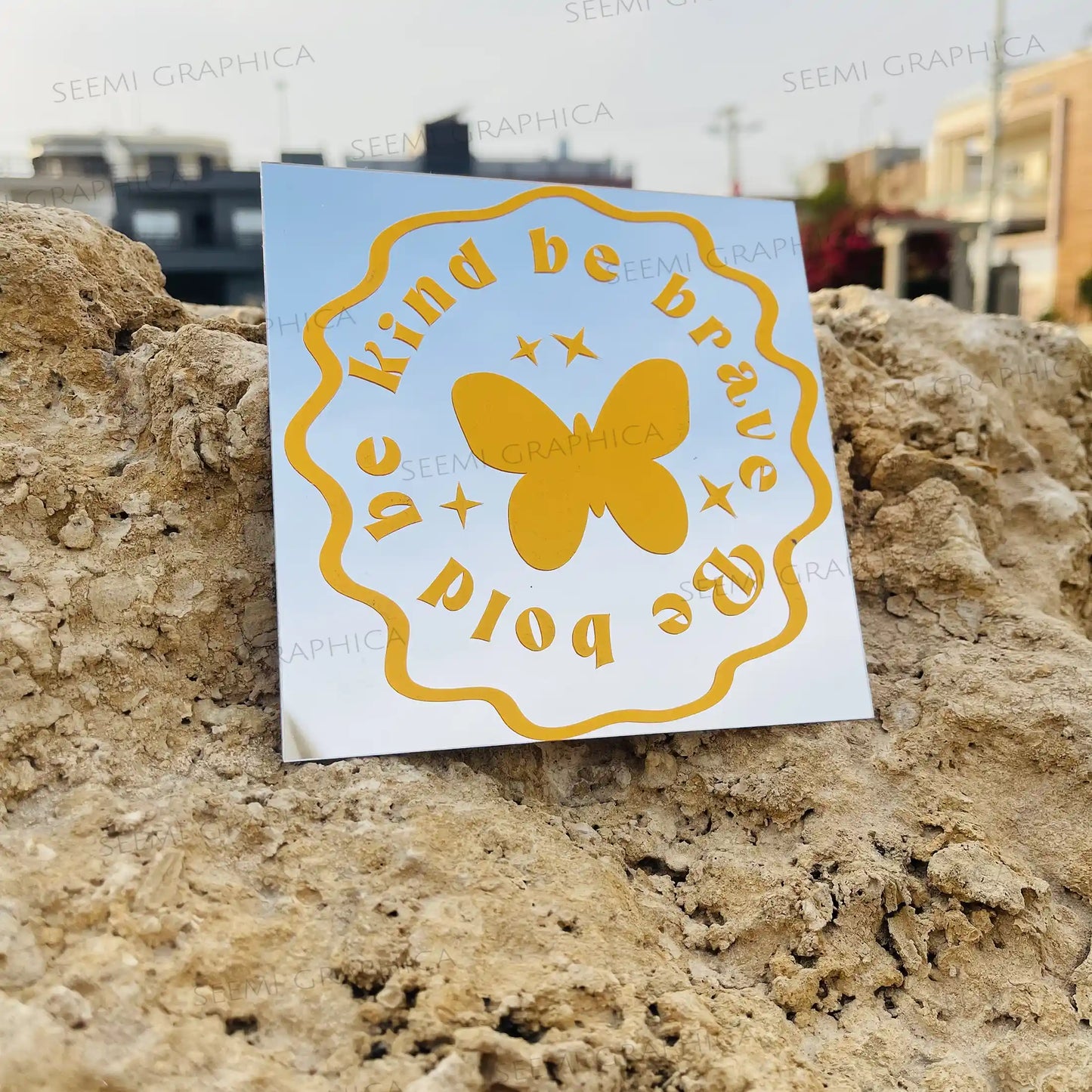 Be bold be kind be brave-Square Mirror