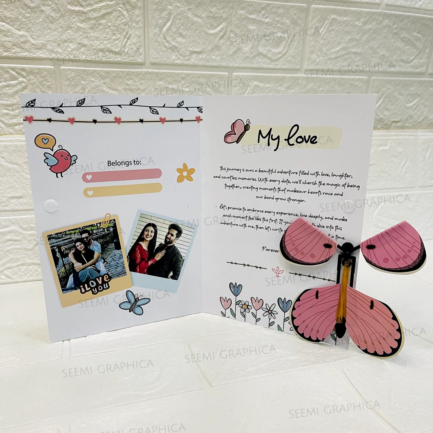 You Gave Me Butterflies-Pop-Out Butterfly Card