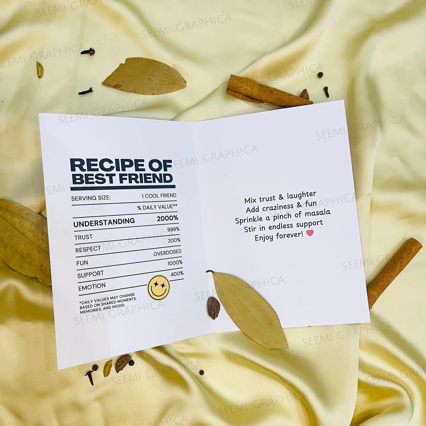 Desi Masala Recipe Greeting Card – Cute Pakistani Spices Greeting