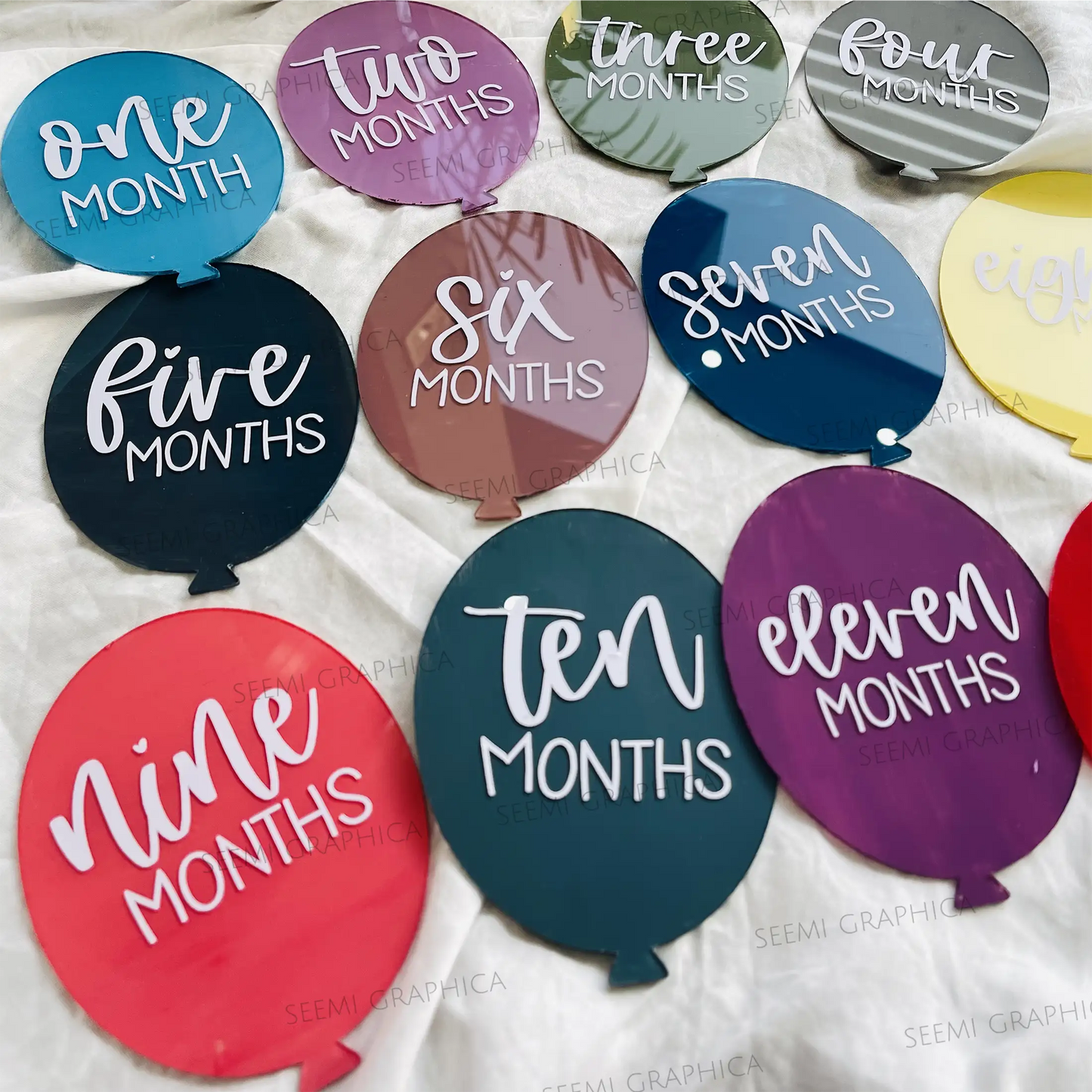 BalloonBloom Baby 1-12 Months Milestone Discs