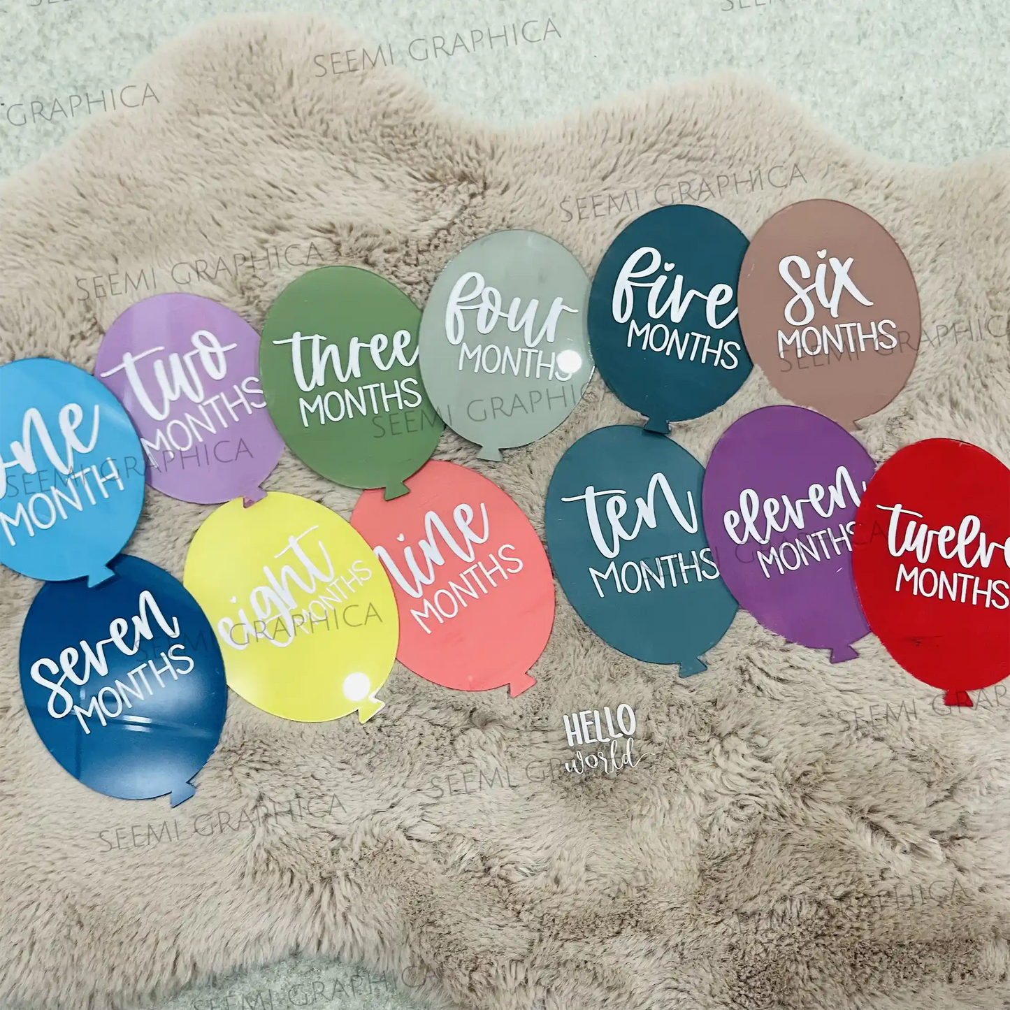 BalloonBloom Baby 1-12 Months Milestone Discs
