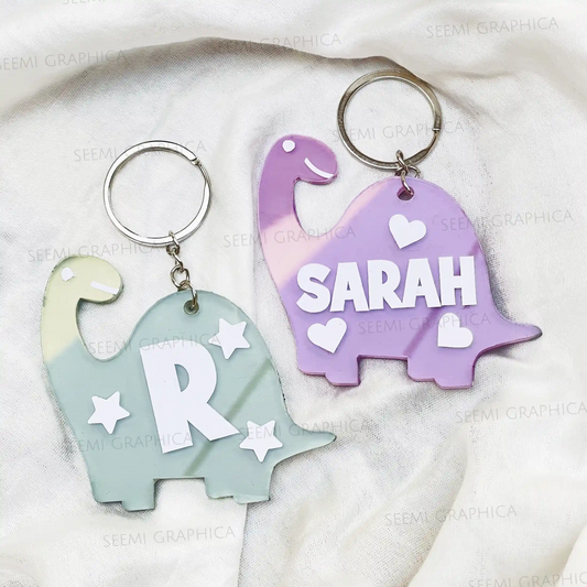 Kids Custom Dino Keychain