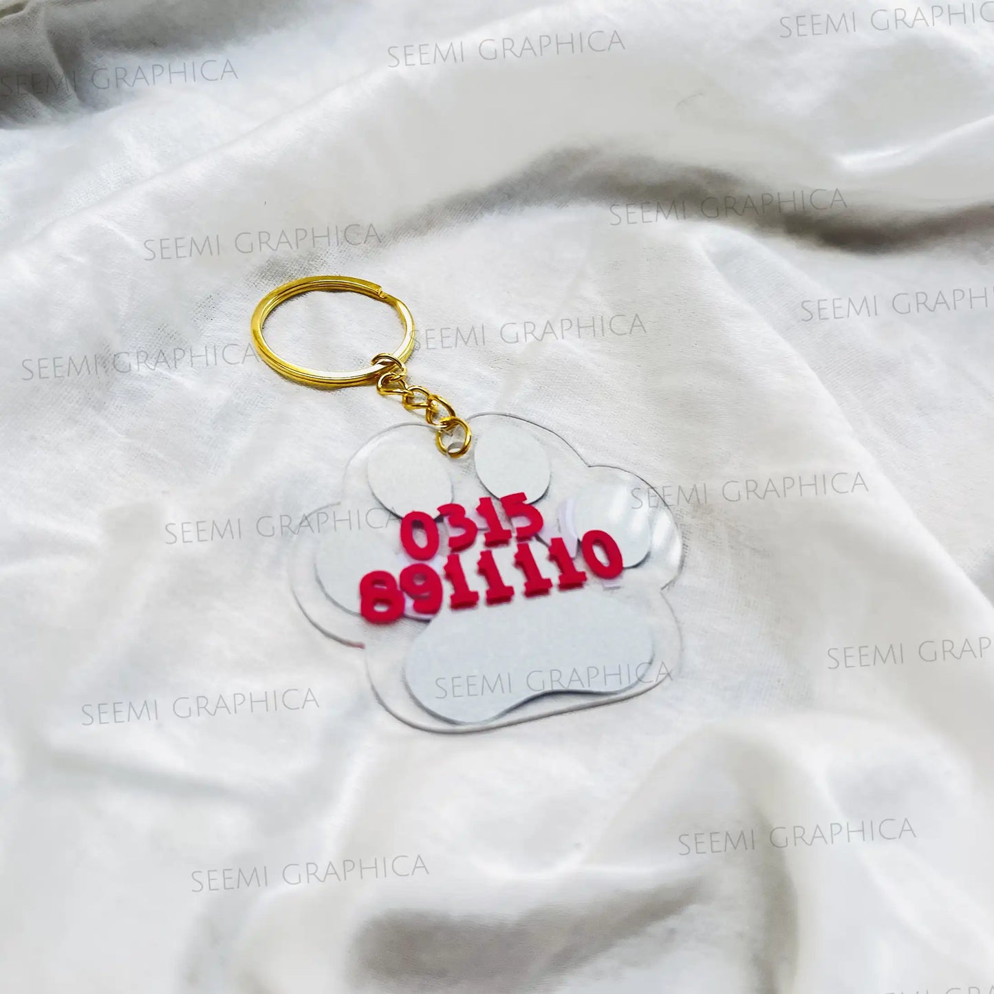 Pet Paw Name Tag ID