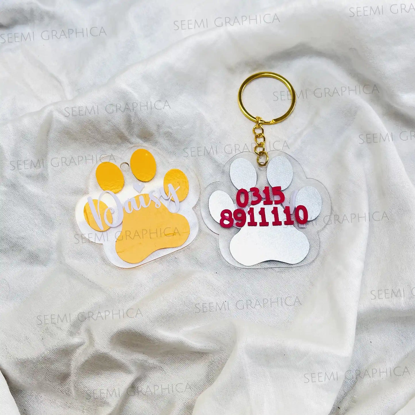 Pet Paw Name Tag ID