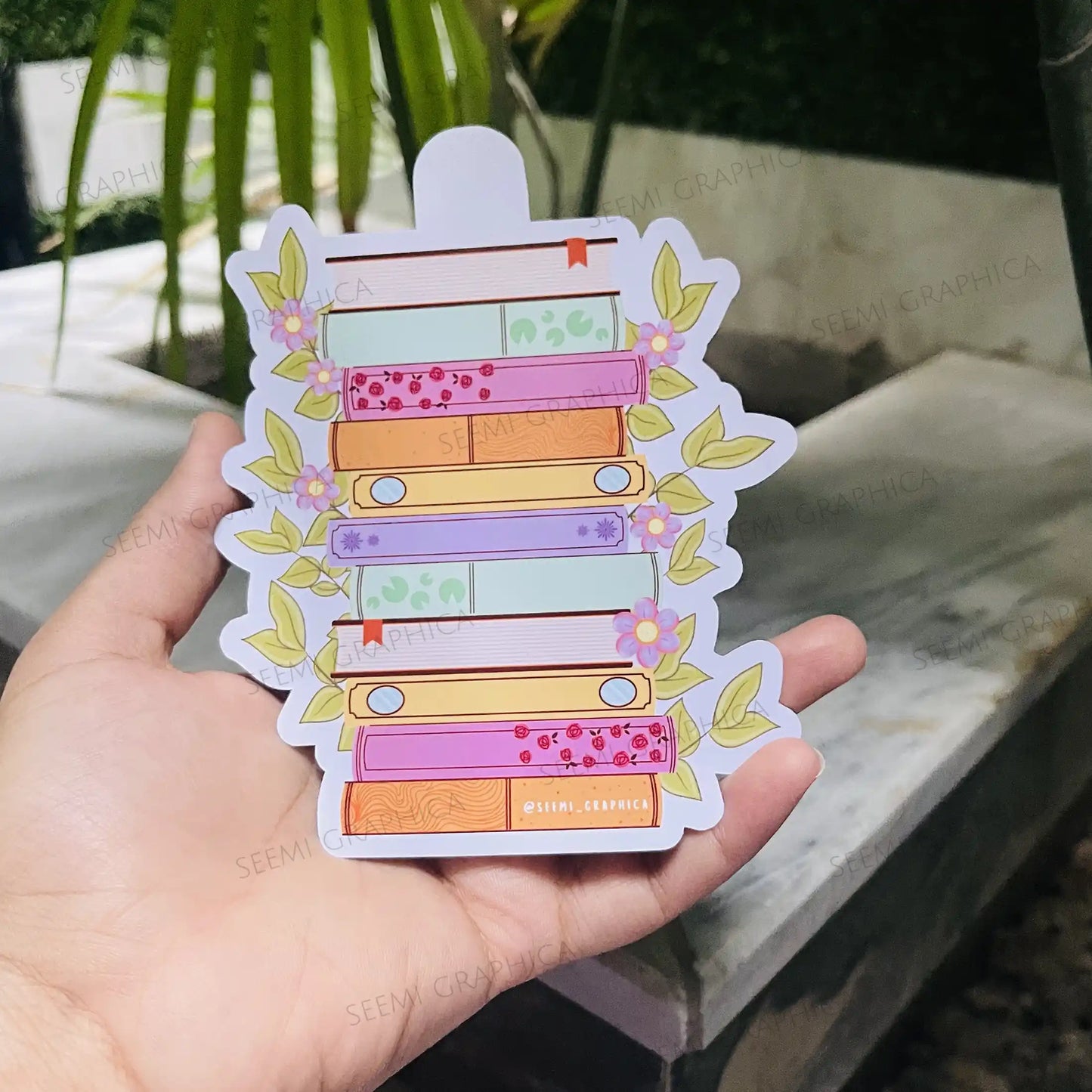 Floral Book Tracker Long Bookmark