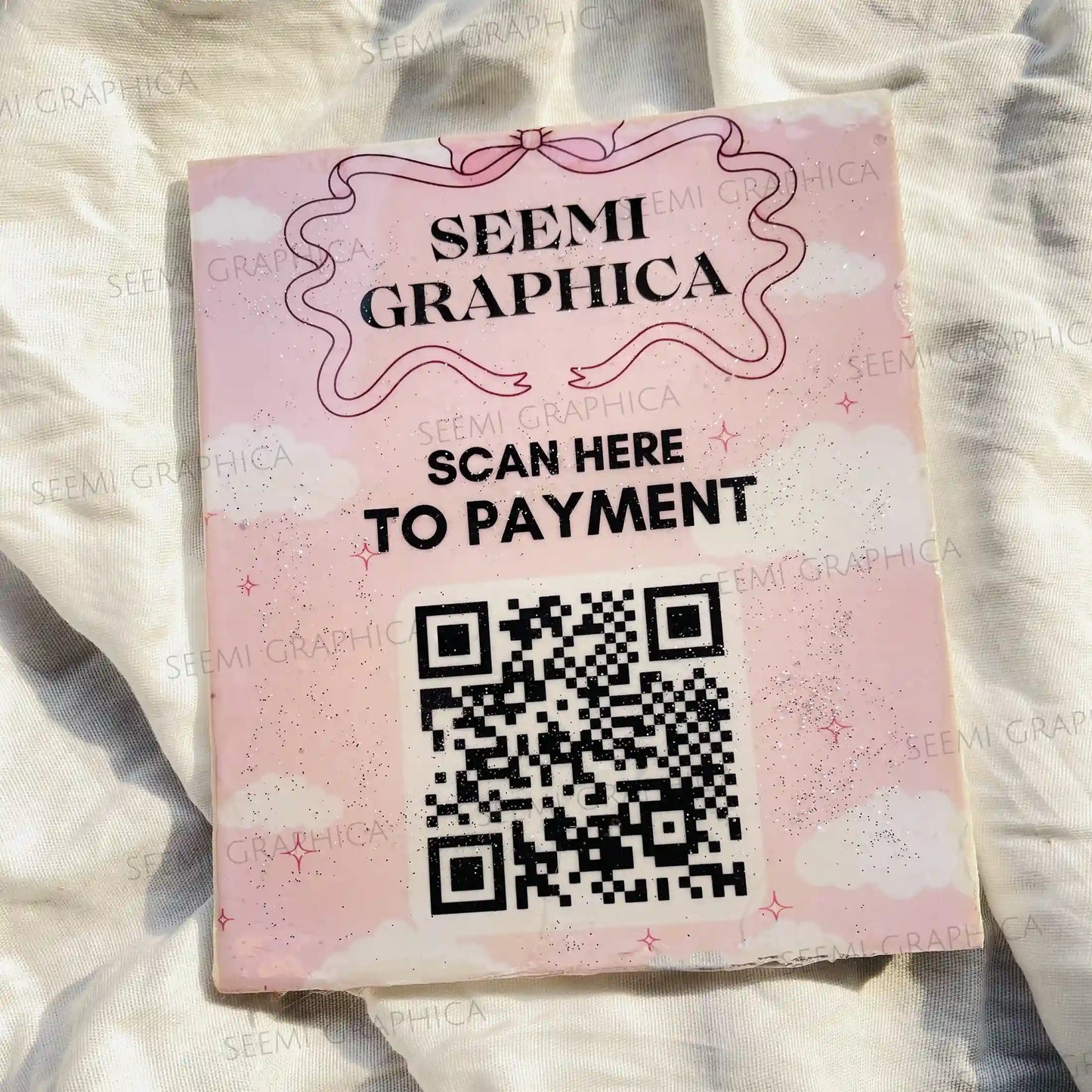 Resin QR Payment Sign Sheen Art