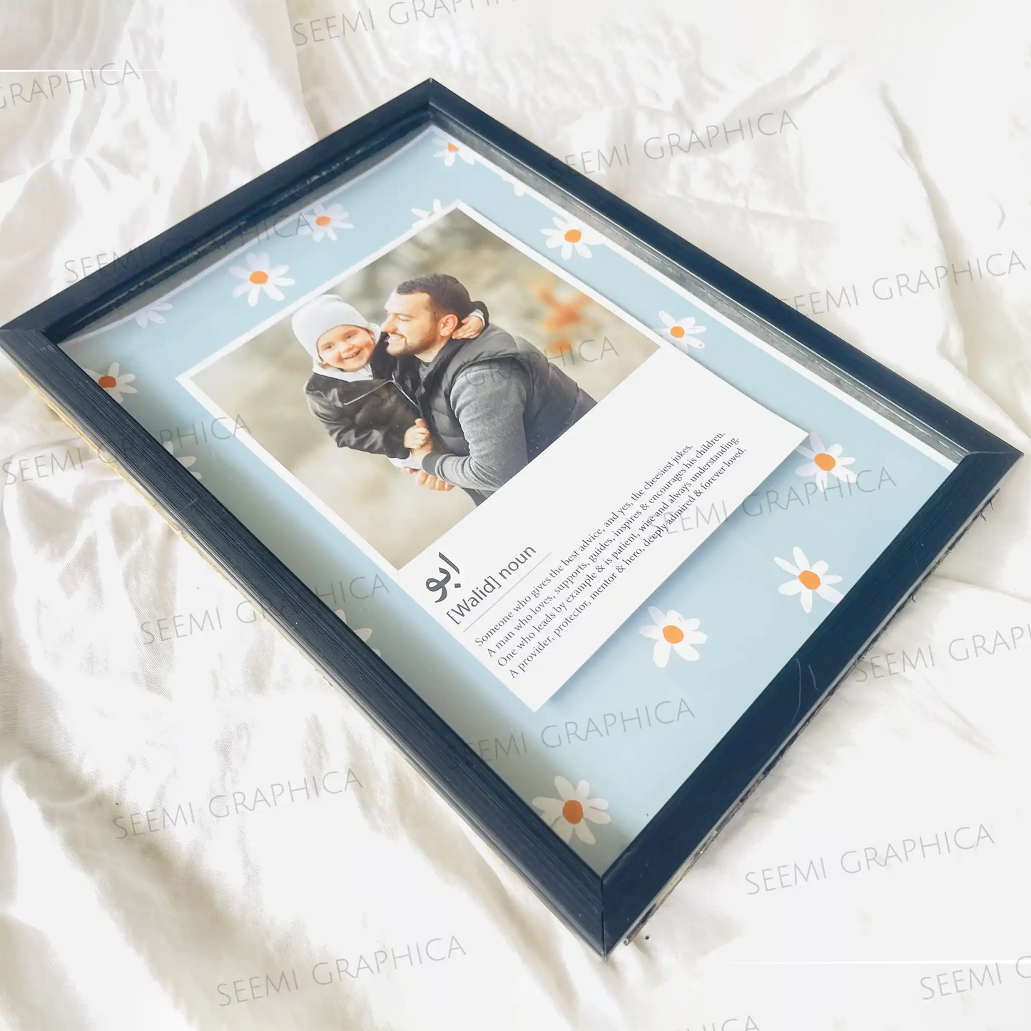 Personalized 3D Polaroid Photo Frame for Father/Abu