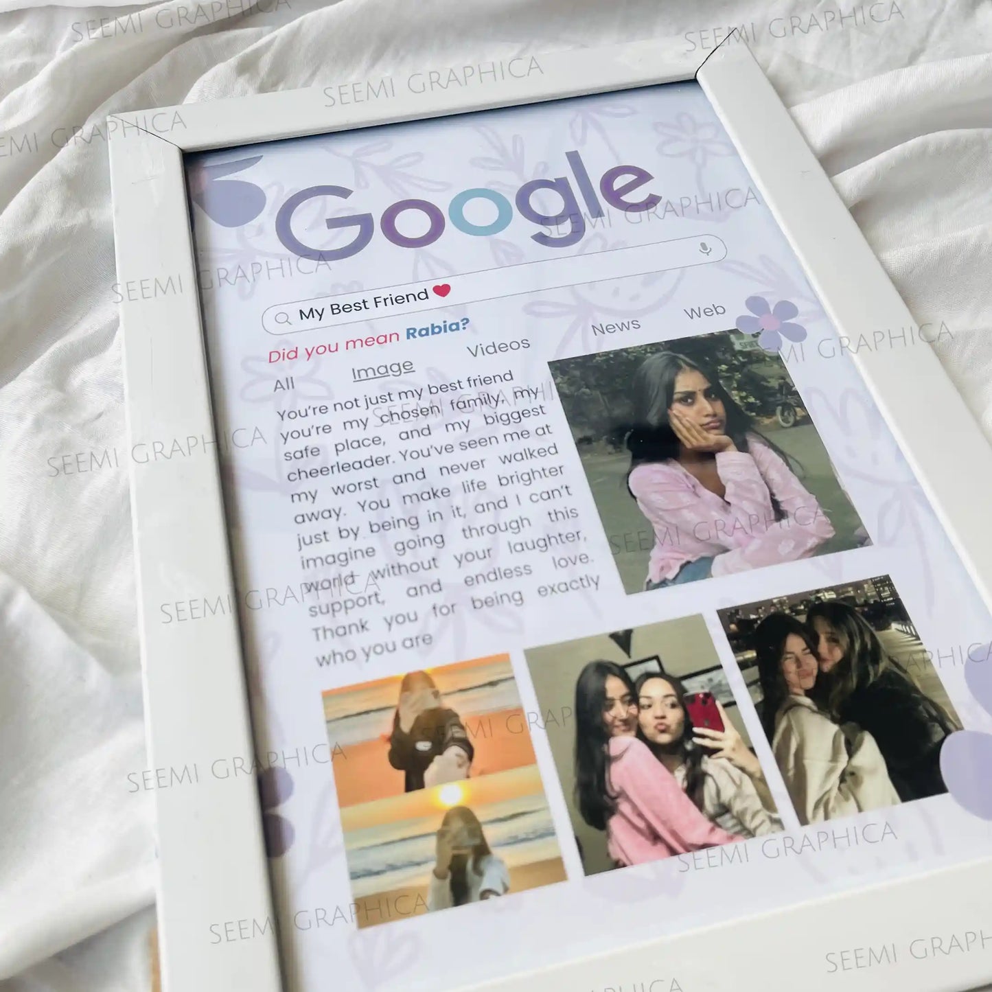 Google Frame Customizable – Best Friend Frame (Girl Edition)