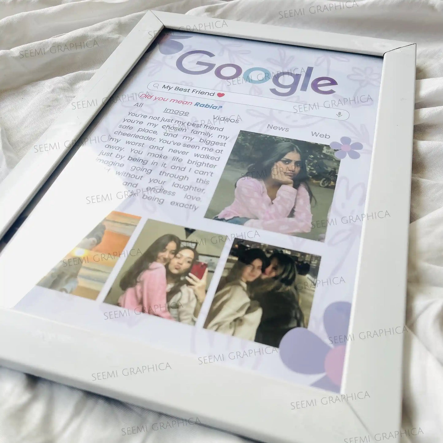 Google Frame Customizable – Best Friend Frame (Girl Edition)