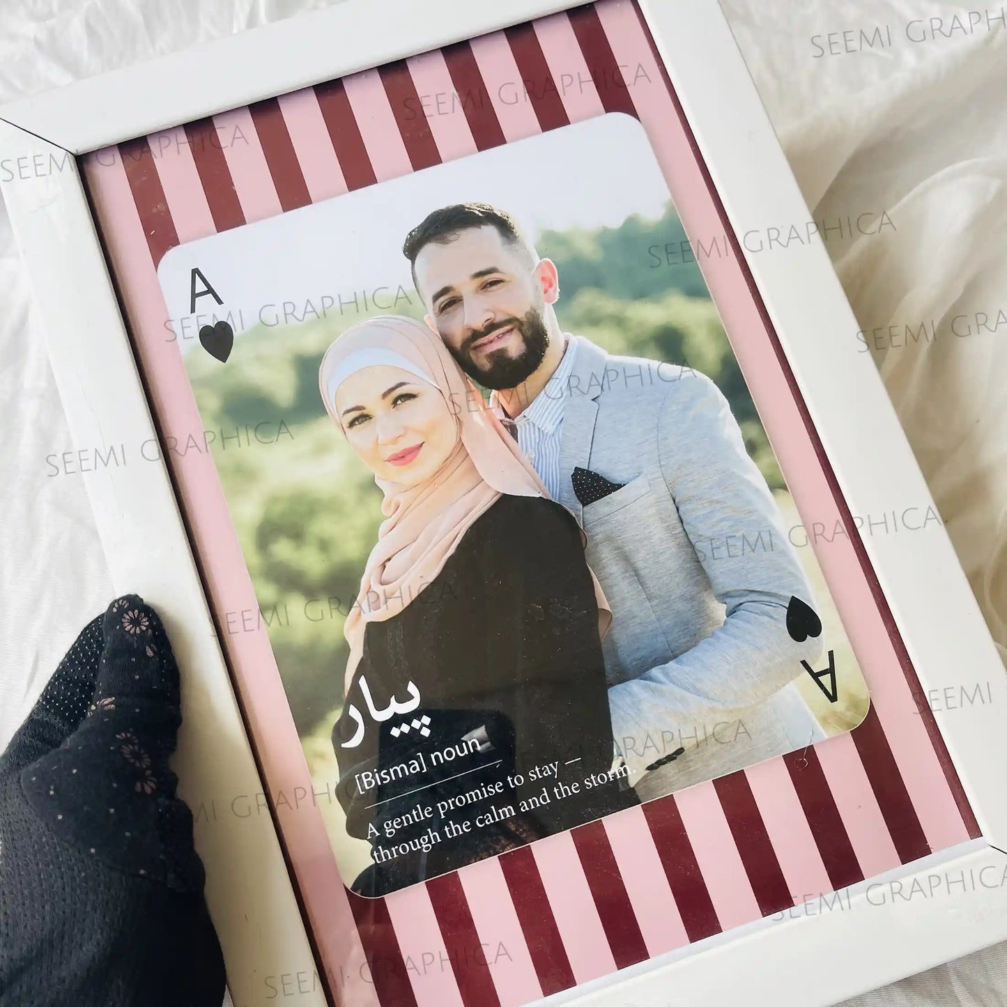 Love Text Frame – Personalized Playing Card Photo Frame