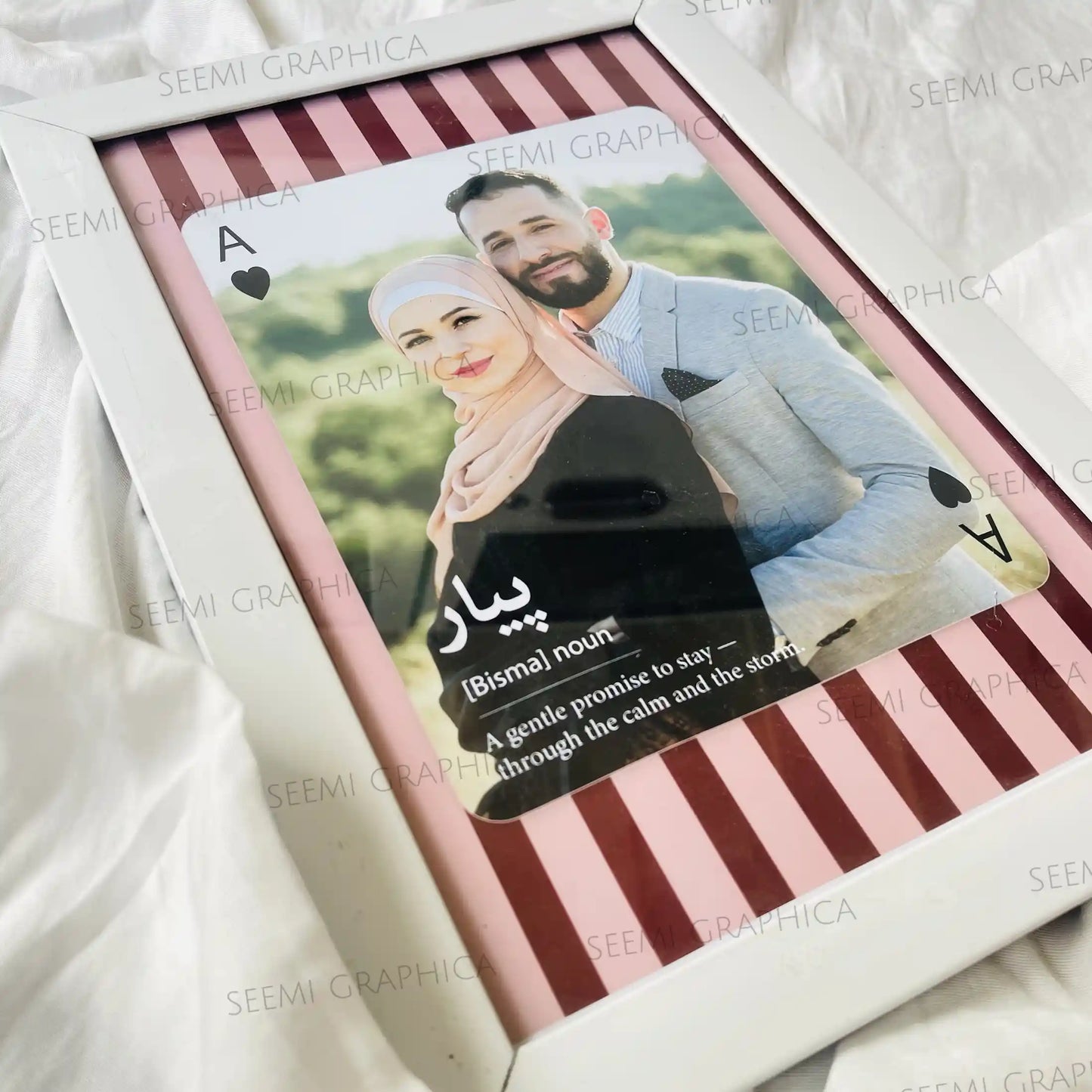 Love Text Frame – Personalized Playing Card Photo Frame